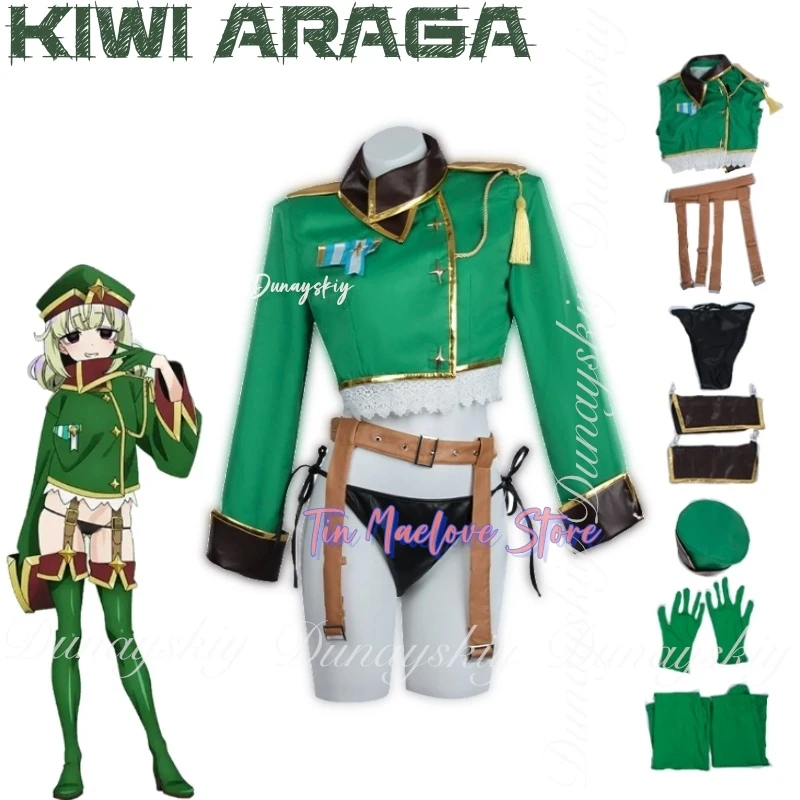 

Gushing over Magical Girls Аниме Киви Арага Косплей с бледно-синими двойными бутонами цветов Парик Зеленая куртка Косплей 코스프레 Полный костюм