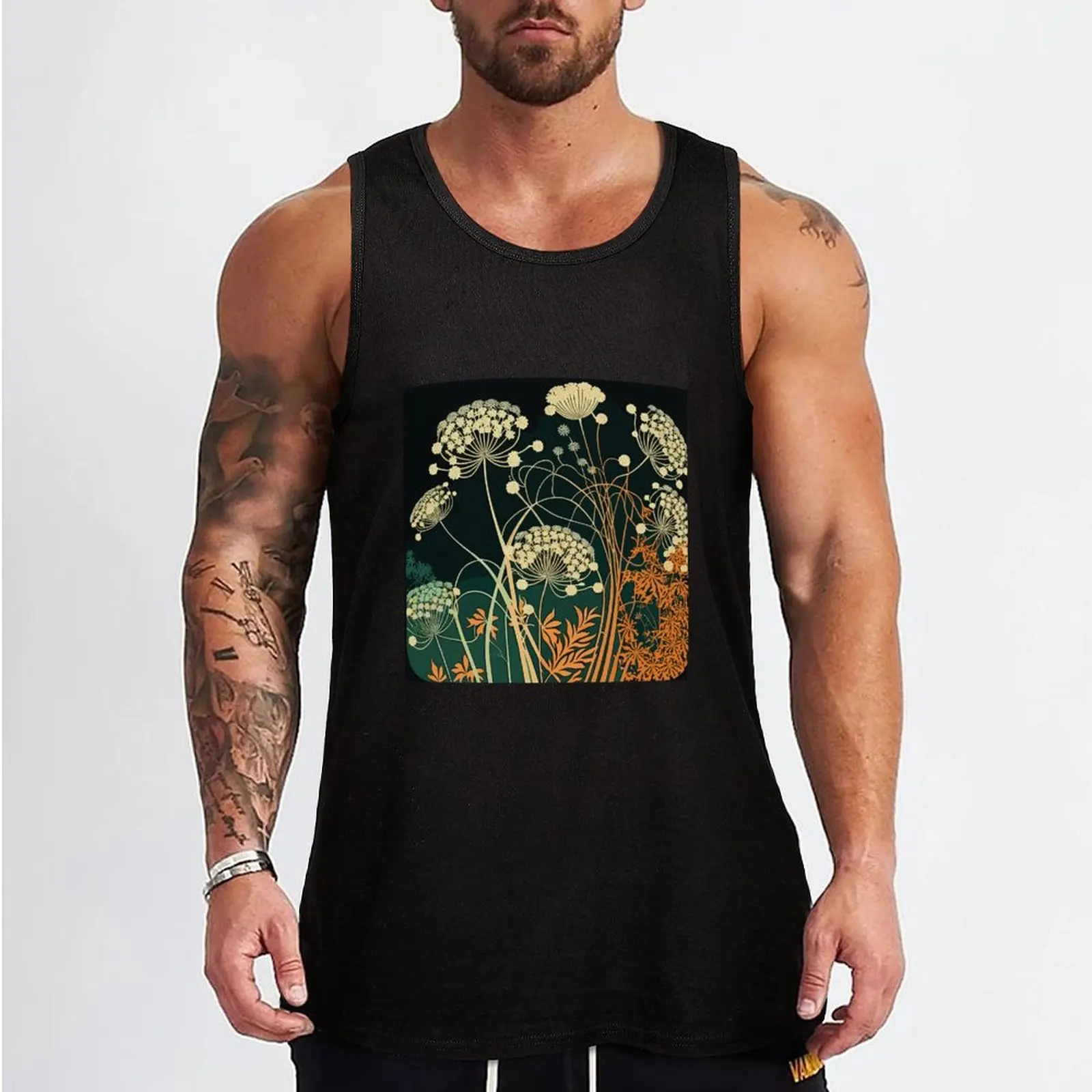 Queen Anne's Lace Flower Tank Top Lounge Tank Top Casual Sleeveless Loose Relaxed Top