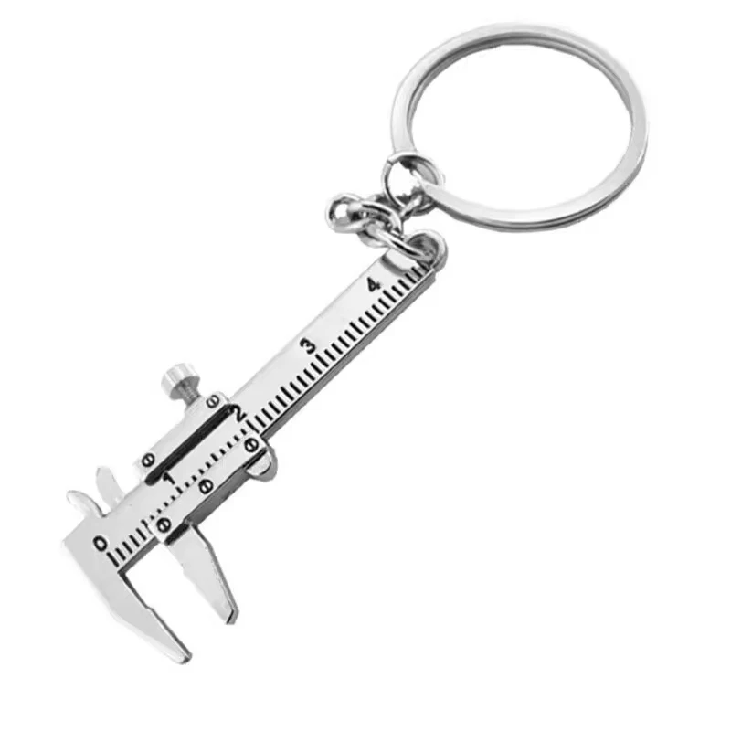 Mini Vernier Caliper Pocket Key Chain Keyring Ornaments Movable Precision Measure Tool Accessories Slider Ruler Alloy