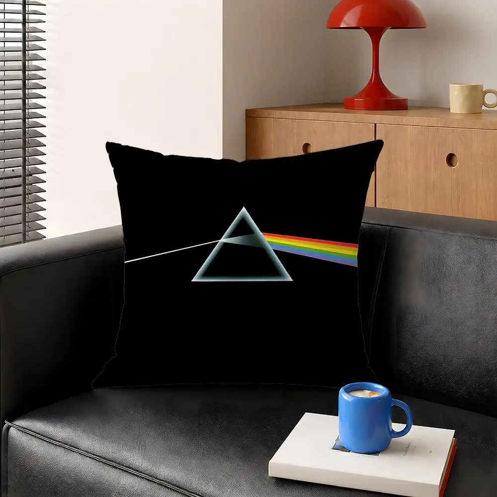 Band Pink Floyd Dark Side Moon Cushion Cover Decorative Pillowcase Soft Short Plush Cozy Durable Sofa Home Decor Items Gift