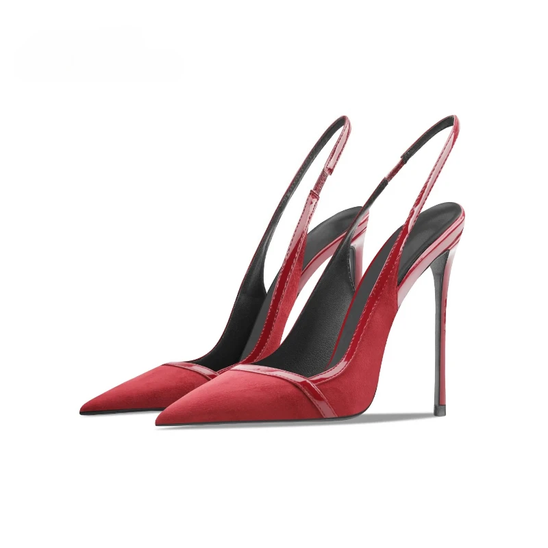 Suede High-heeled Sandals Summer New Light Mouth Pointed Thin Heel Banquet Sexy Fashion Shoes