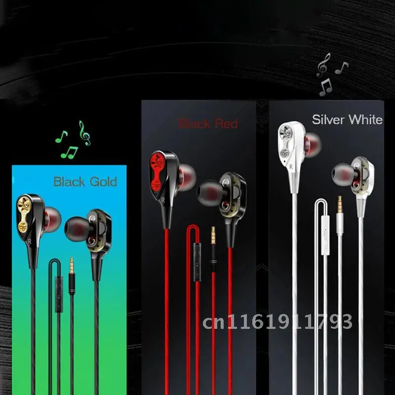 Cuffie cablate Subwoofer In-ear cuffie speciali a doppia bobina Mobile per Computer con controllo del cavo