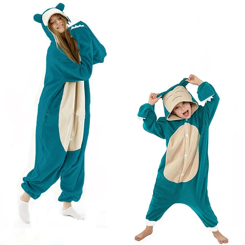 Anime Kigurumi Kids Cartoon Suit Women Pajama Anime Onesies For Adult Boy Girls Pajamas Snorlax One-Piece Bodysuit Halloween