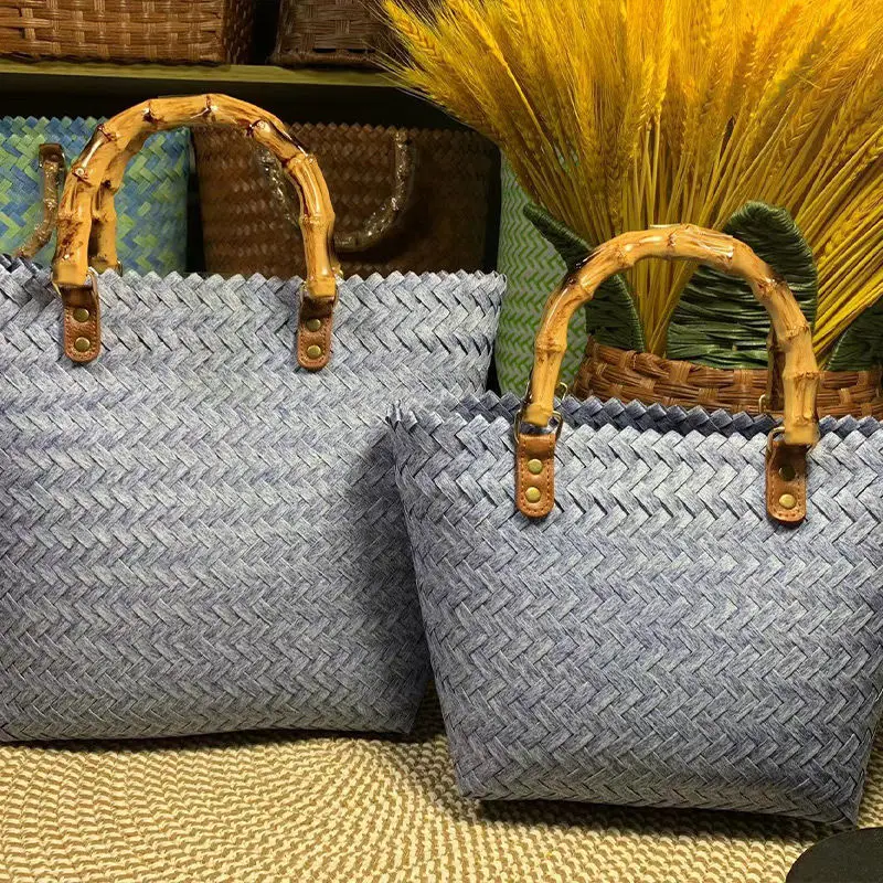 Straw Bags Women Large Capacity 5 Colors Fashion All-match Beach Vintage Designed Y2k Handbags Portable Summer Bolsos Luxury