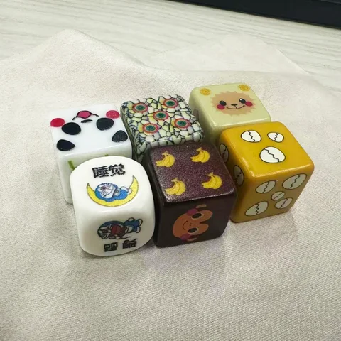 D&D 주사위 DIY 공장 맞춤형 진주 패턴 주사위, 맞춤형 7개입 날카로운 모서리 다면체 수제 레진 주사위