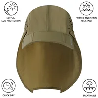 BASSDASH UPF 50+ Foldable Fishing Hat Baseball Cap with Removable Neck Flap Portable for Men Women Golf Hiking - Image 3