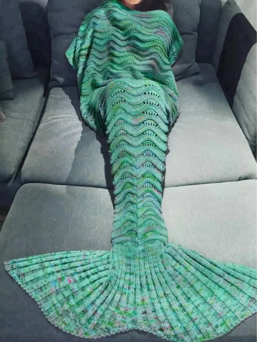 

Mermaid Tail Blankets Glittering Wearable Cute Cozy Soft Flannel Rainbow Colorful Mermaid Tail Blanket
