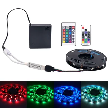 DC 5V pilot RGB Led Strip Light 5050 30 diod LED/m moc baterii zmiana koloru wodoodporna taśma wstążkowa światła String Strip