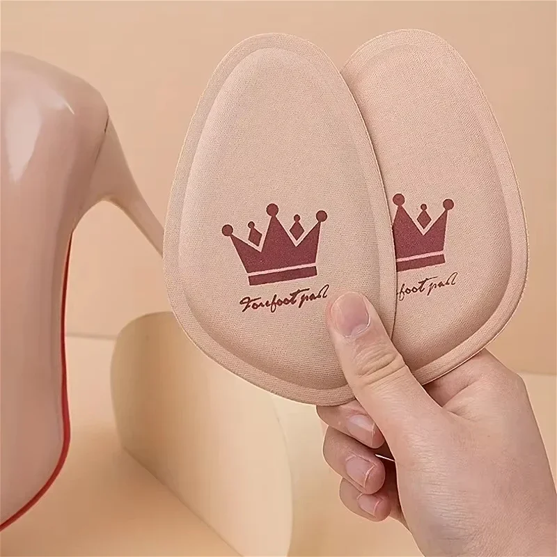 1/2pairs Vrouwen Voorvoet Pad Hoge Hakken antislip Pijnbestrijding Insert Halve Inlegzolen Ademend Zweetabsorberende Voet Pads voor Schoenen