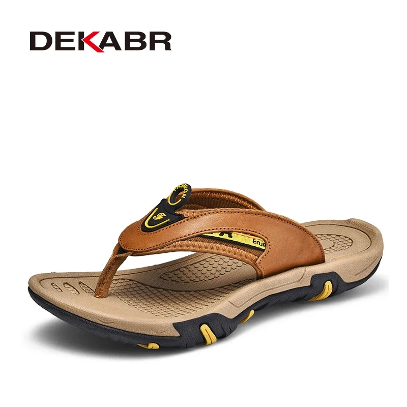 

DEKABR Men's Slippers New Summer Beach Shoes Non-Slip Sport Flip Flops Comfort Casual Thong Sandals Outdoor Big Size 38-45