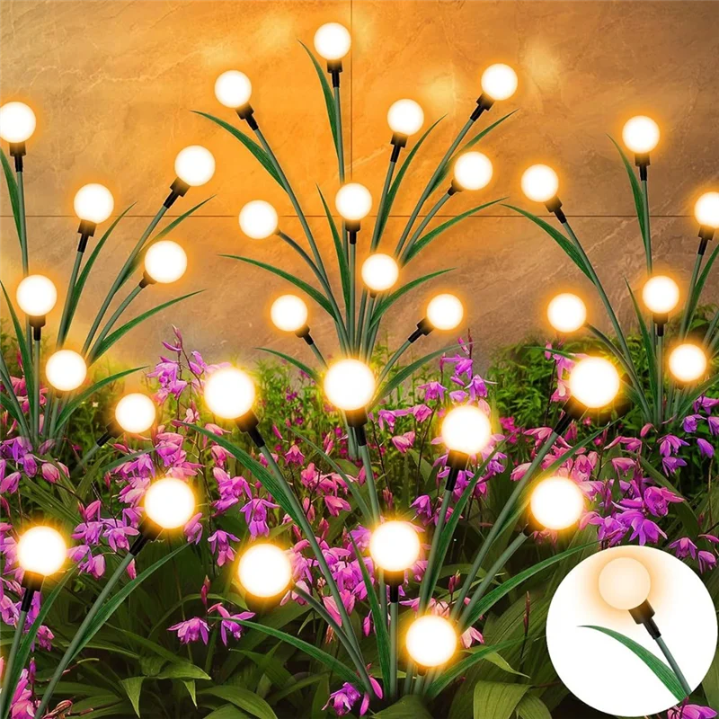 

【Limited Time Offer】20 LED Big Bulb Solar Lights Light With Artificial Green Leave & Branches For Yard Patio Pathway Decor