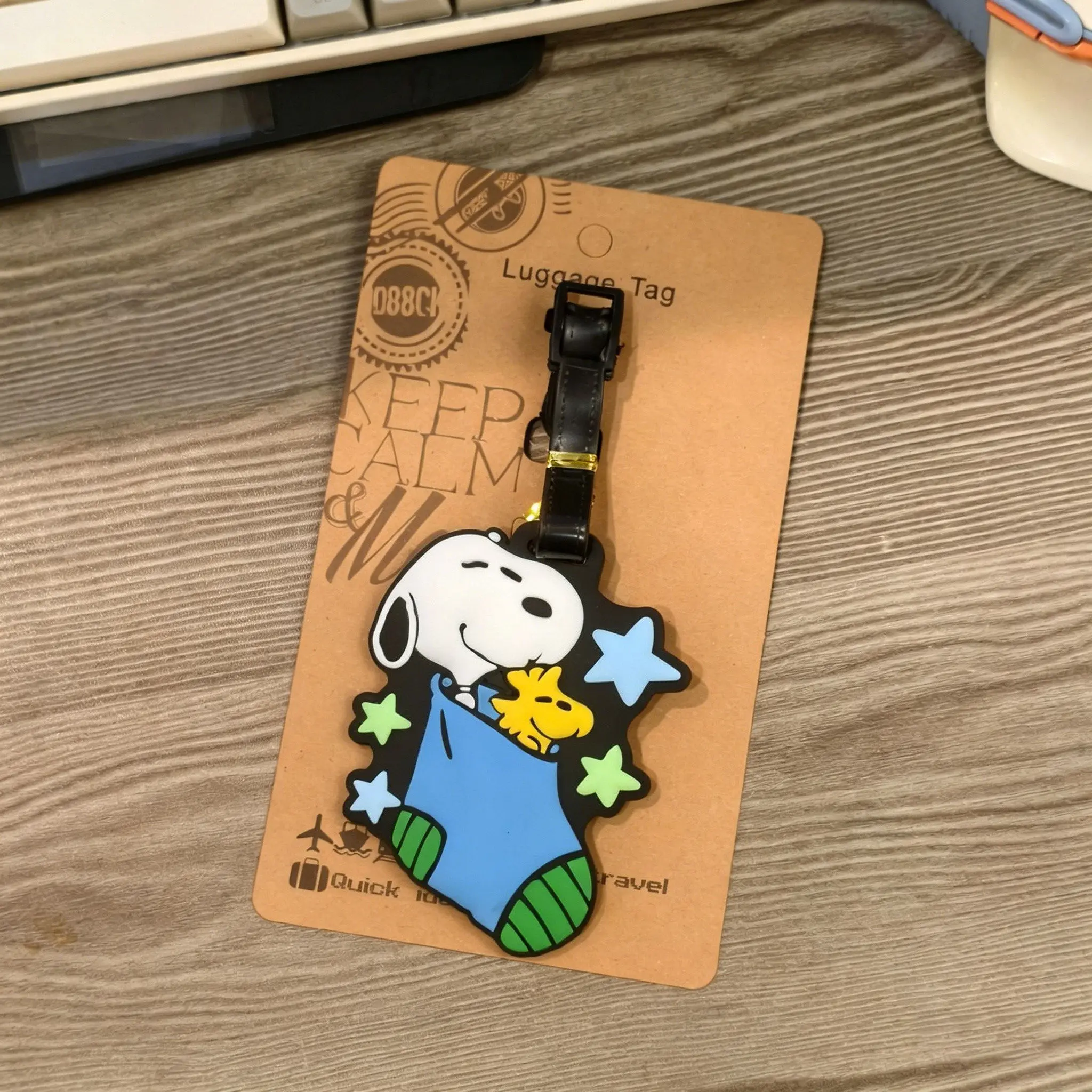PEANUTS Snoopy Travel Puppy Series Luggage Tag Cute Cartoon Suitcase Name Tag Bag ID Holder Adjustable Strap Travel Accessory - view 3