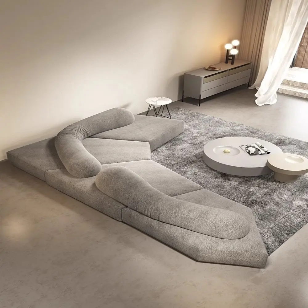 Minimalist rock module cream style fabric large and small villa lazy designer special-shaped sofa