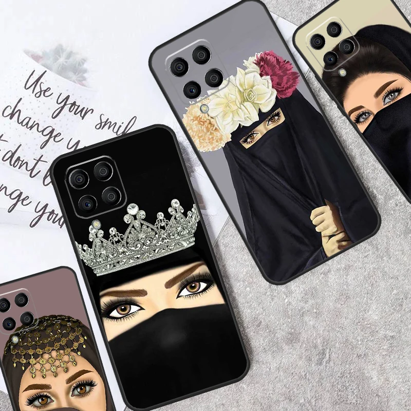 Caso árabe islâmico hijab menina para samsung galaxy m34 m54 m14 m31 m51 m12 m32 m52 m13 m23 m33 m53 m20 m30s m31s capa