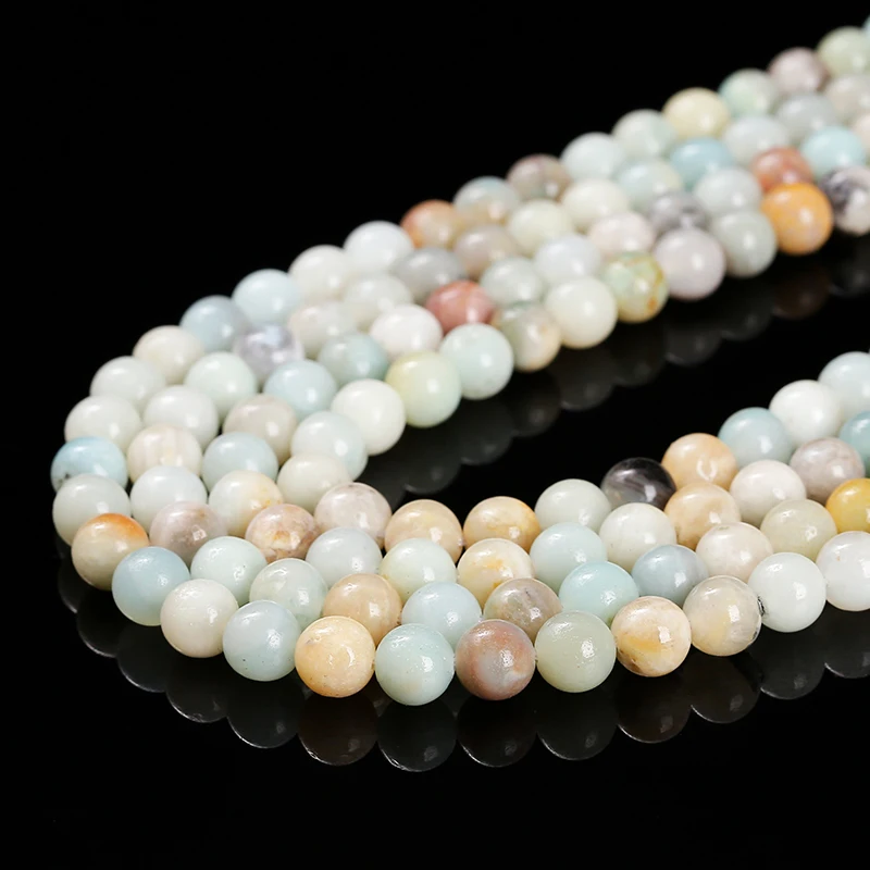 3A Natural Stone Amazonite Beads Round Loose Spacer 4 6 8 10mm Pick Size For Jewelry Making Diy Necklace Bracelet Accessory