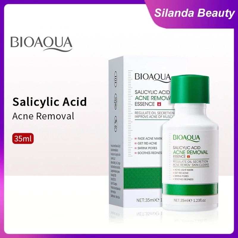 Silanda Beauty 35ml Salicylic Acid Face Serum Acne Removal Soothing Essence Shrink Pores Facial Serum Korean Skincare Products