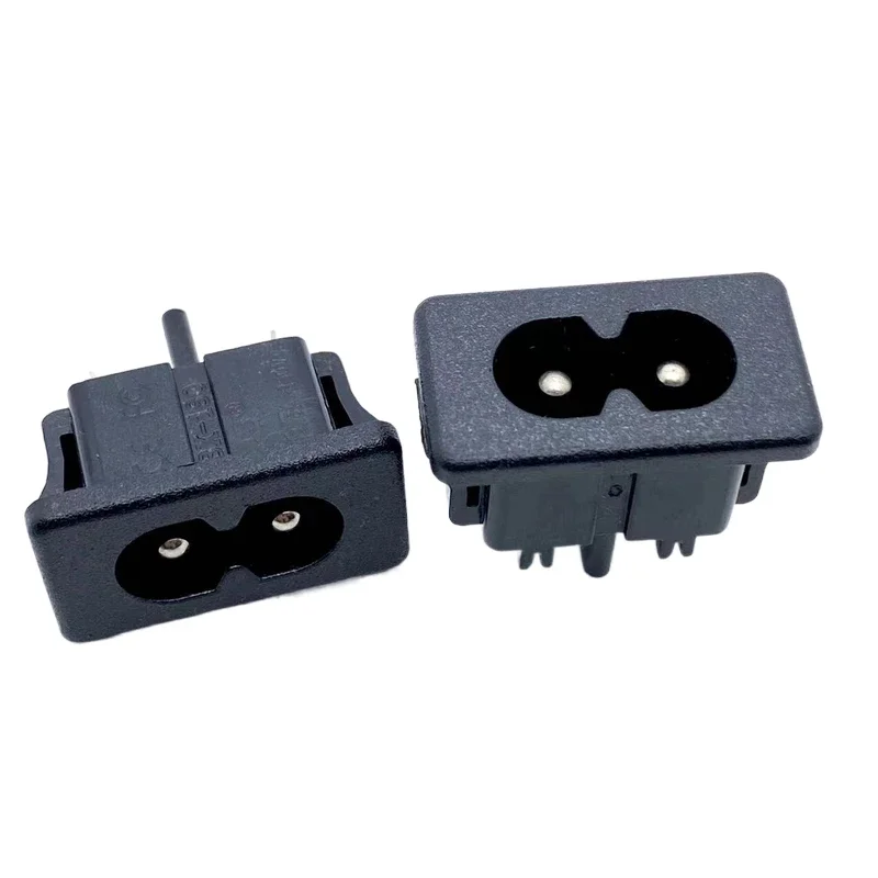 Manufactur IEC C8 Power Socket AC250V 2.5A Two Prongs Male AC C8 Power Outlet 10pcs