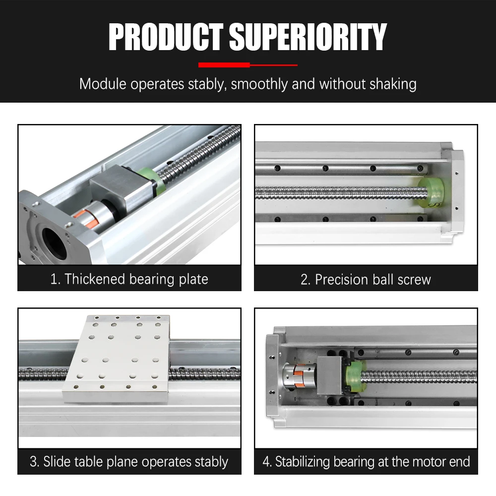 

HLTNC Z axis 150mm-500mm Closed slide stage table EGR15 linear rail SFU1610 Ball screw for flange 60 80 nema24 32 motor for CNC