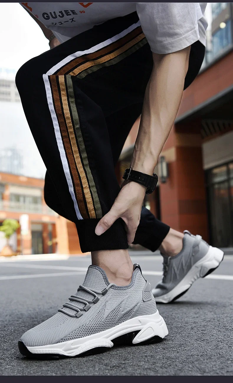 Sommer Männer Aufzug Schuhe Atmungsaktive Mesh Höhe Erhöhen Turnschuhe Männer Schuhe Innen Länge 7 cm Outdoor Freizeit Weiß Größere Schuhe – Detail 19