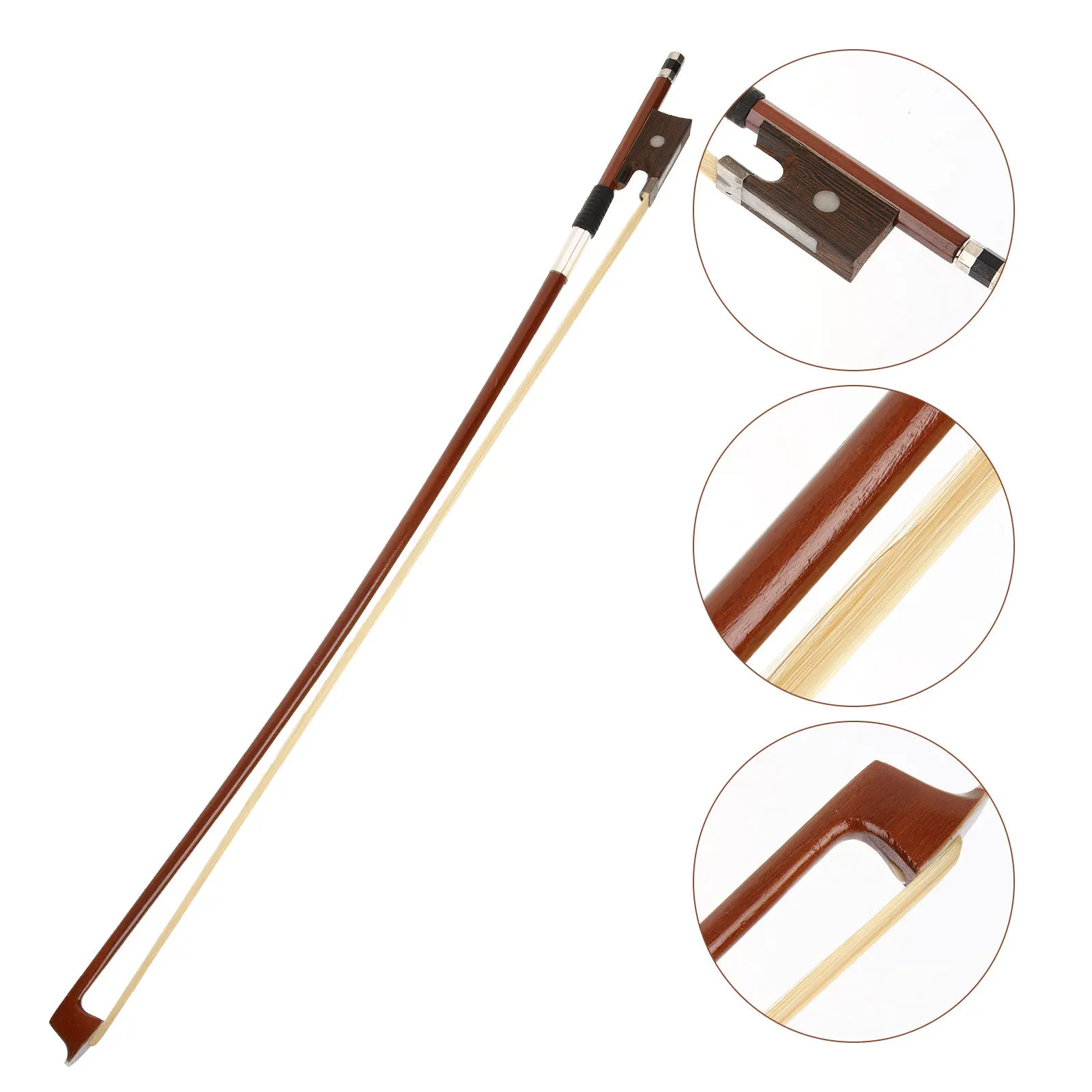 

Horsehair Violin Bow Well Balanced Comfortable Feel for Students and Professional Players Violin Bow 4/4 Instrument Accessory