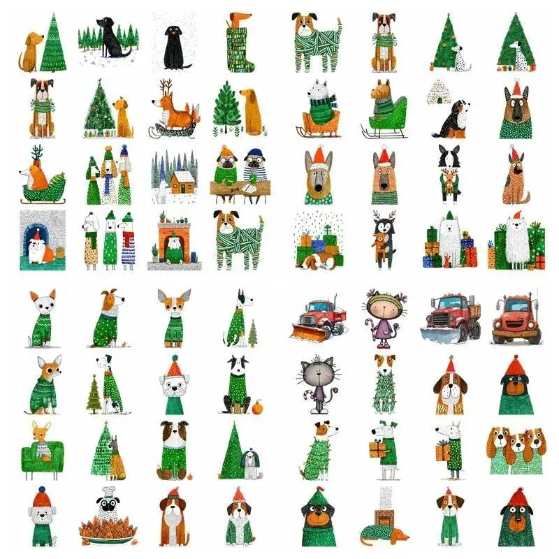 Cartoon green sweater dog Heat Transfer Vinyl Iron On Stickers for Doll Clothes T-shirt DIY Craft Decoration