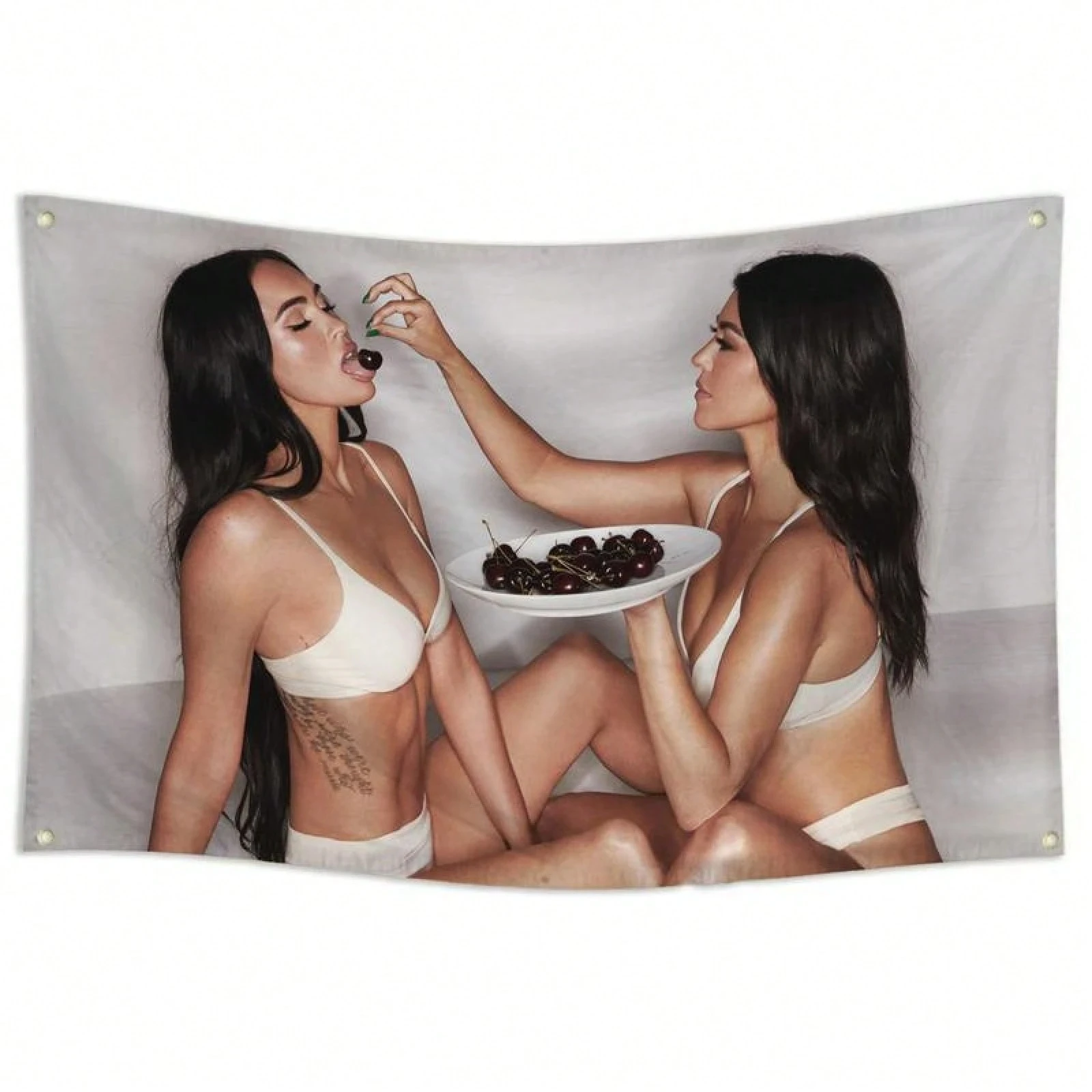 Megan Fox & Kourtney Kardashian Flag Tapestry Wall Hanging For Room College Dorm Frat Party Man Cave Home Decor