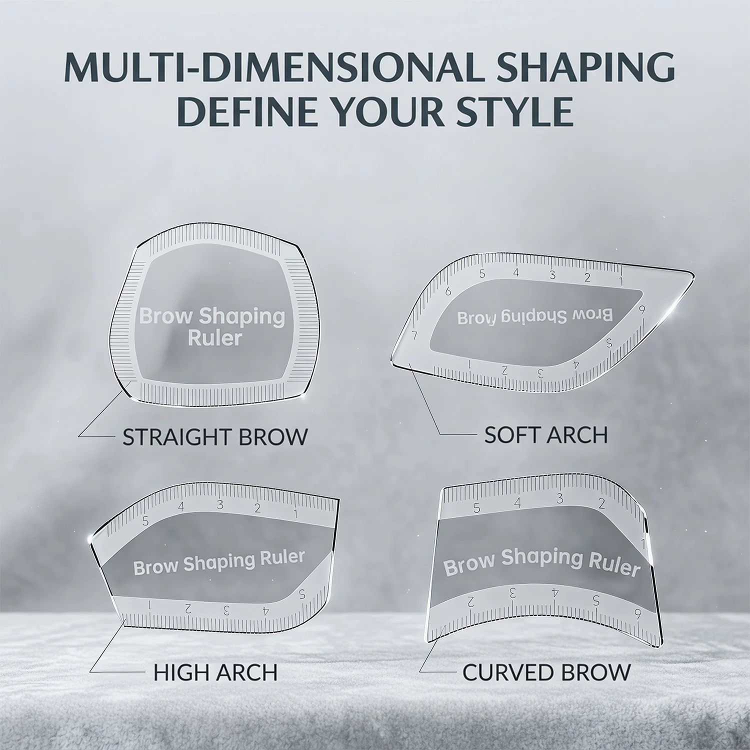 Professional PMU Brow Mapping Ruler 4 Shapes Eyebrow Symmetry Calibration Template For Microblading Salon Permanent Makeup Suppl