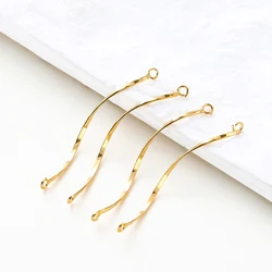 10Pcs 14K/18K Gold Color Plated Brass Hanging Long Curved Band Charms Pendants for DIY Earring Jewelry Making Accessories