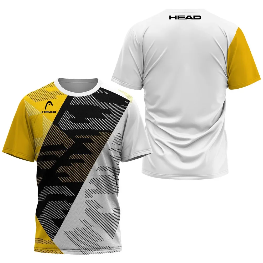 2024 Summer Men's sports shirt Top HEAD Brand Table Tennis Set Quick drying short sleeve sports tennis training T-shirt