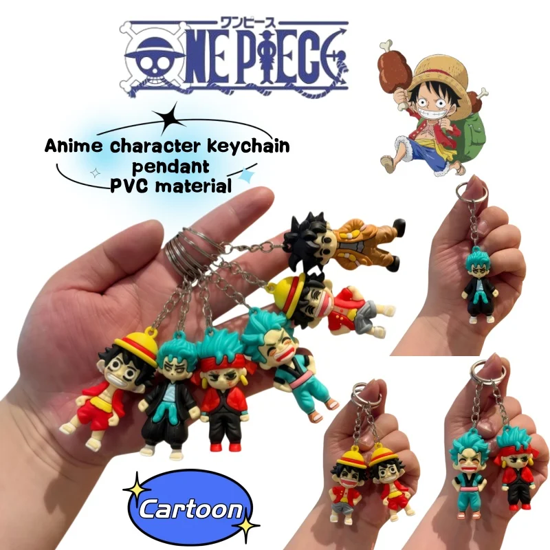 One Piece cartoon anime character chibi Luffy keychain pendant,creative and personalized bag and backpack PVC keychain accessory