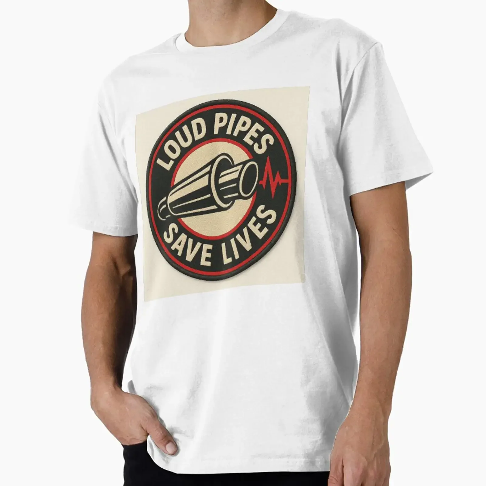 Loud pipes save lives a vintage motorcycle mantra designed and sold by grittyjohn vintage Washed Stretched Slightly Soft