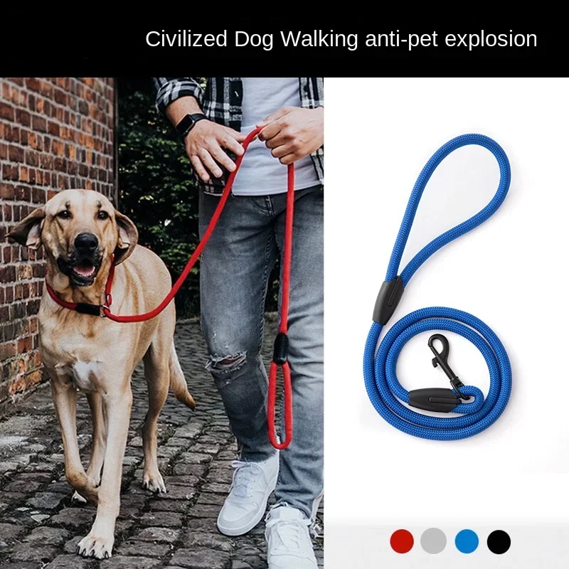 Dog Soft Handle Adjustable Lead Leash Explosion-proof Punch P Rope Large Dog Walking Climbing Grade Nnylon Rope Pet Accessories