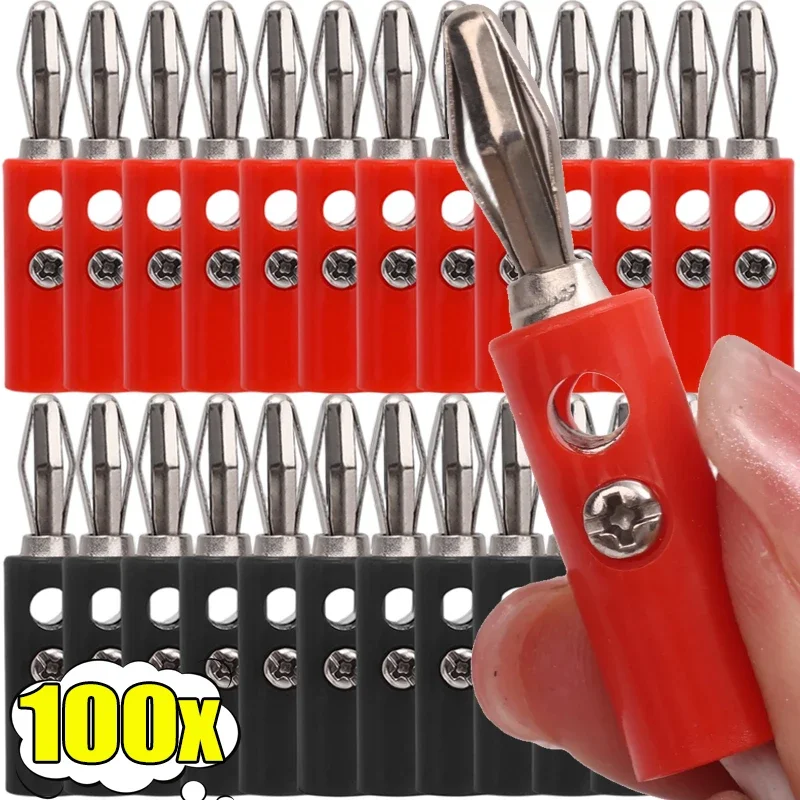 

10-100 шт., проводной кабель, винтовой тип, разъем типа «банан», адаптер, кабели, вилки, терминал для музыкального аудиодинамика, видеоресивера