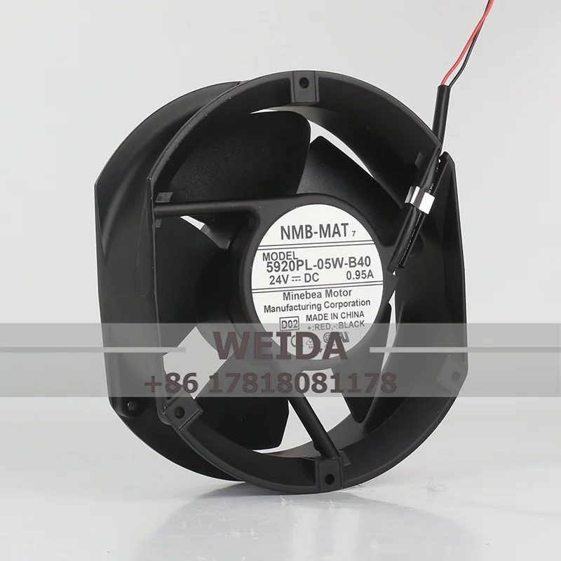 

Case Cooling Fan for NMB DC24V 0.95A 17CM 17251 5920PL-05W-B40 Waterproof Axial Flow Converter Ball Exhaust 172x150x50MM