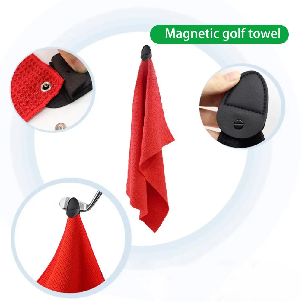 40*40cm Magnetic Golf Towel Ball Cleaning Cloth Block Waffle Pattern Cloth Hold To Golf Bags Carts Clubs Powerful Golf Accessory