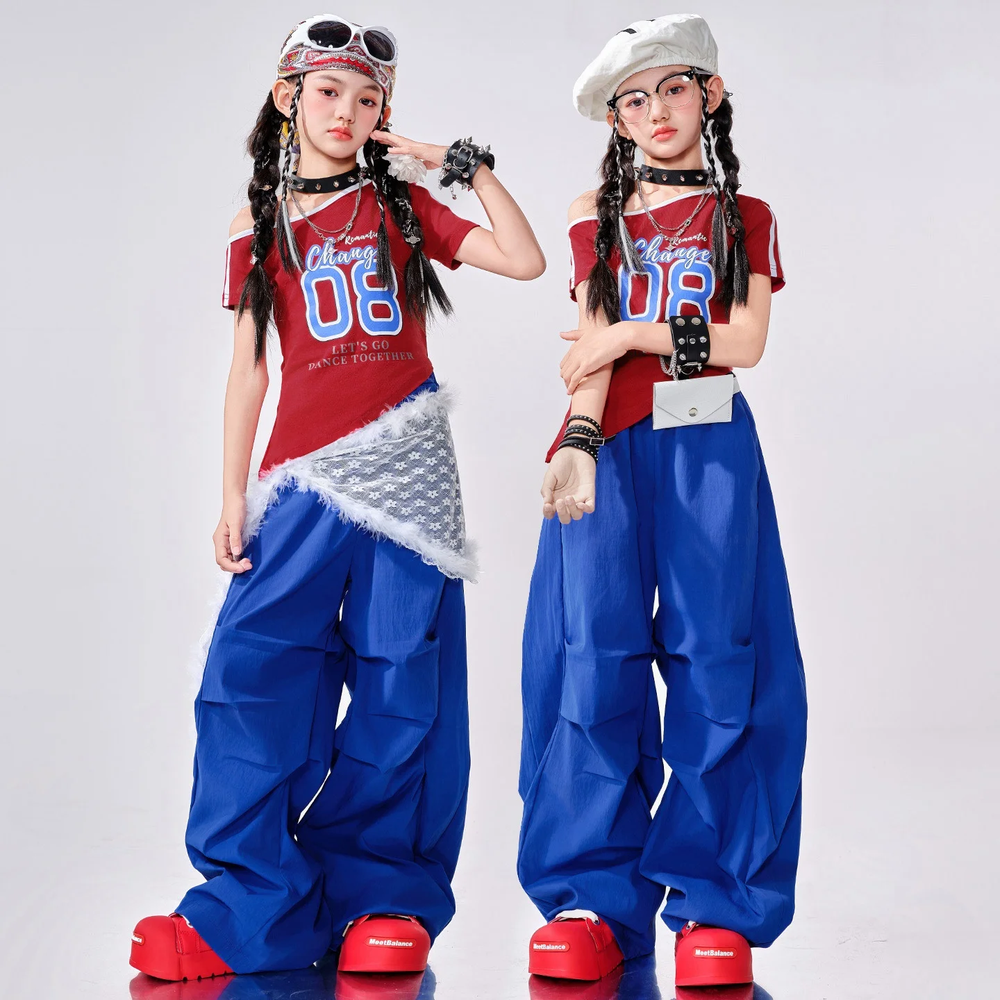 Kinderen Ballroom Dans Pakken Meisjes Jazzdans Kostuum Kids Cool Hip Hop Kleding Groep Prestaties Kpop Outfits SL13335