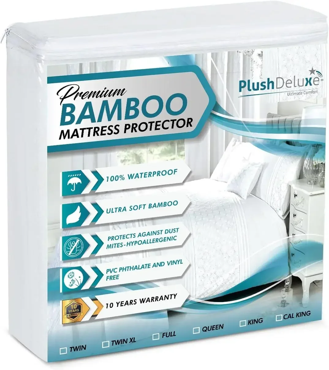 

Premium Bamboo Mattress Protector King Size, Waterproof Soft Breathable Noiseless Washable Bed Mattress Comfort & Protection