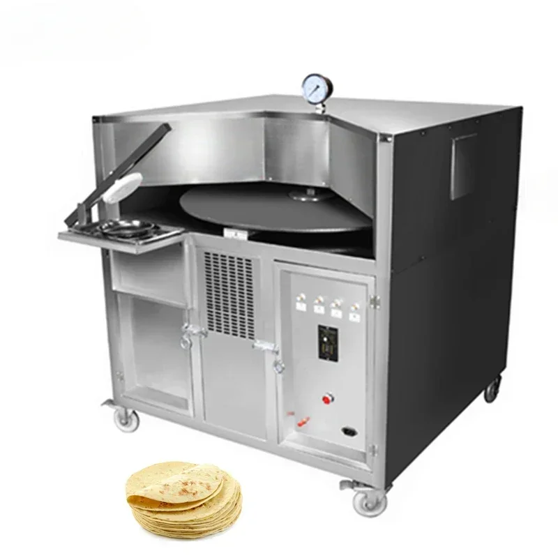 Commercial rotating flat naan bake making electric g.a.s tandoor lebanese chapati arabic roti pita bread oven othersnackmachines