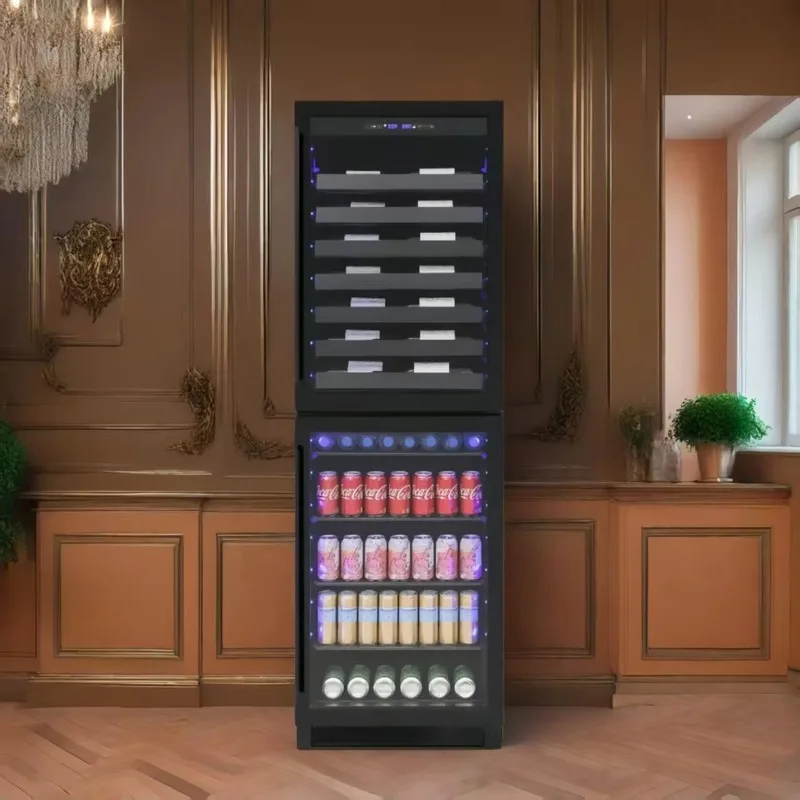 24-Inch wide intelligent electric beverage refrigerator dual-zone inverter compressor constant temperature wine beer built-in