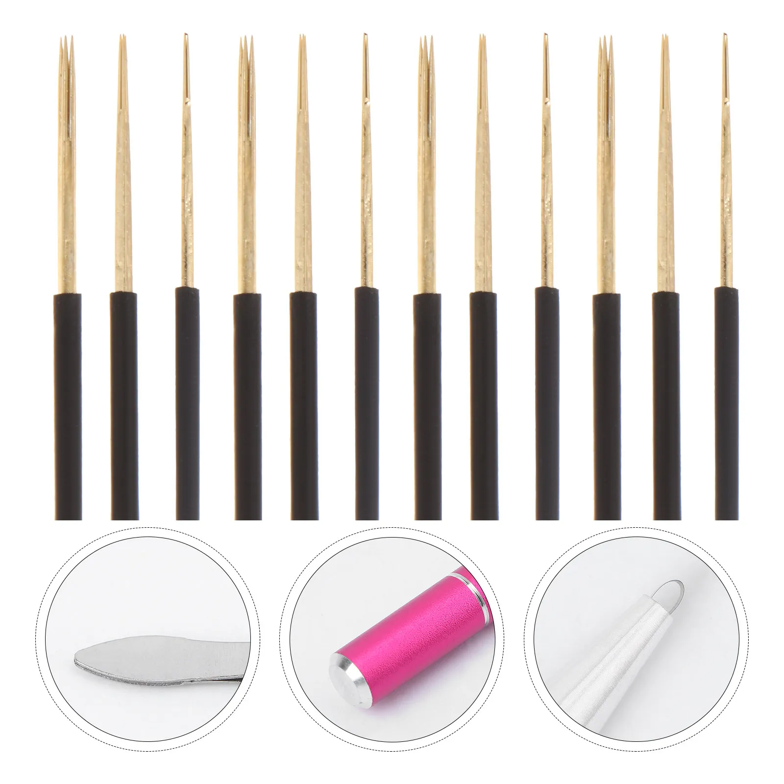 

12Pcs Microblading Needles Gold Professional Manual Eyebrow Lip Scar Tattoo Tool Salon Kit Supplies Microblading Needle