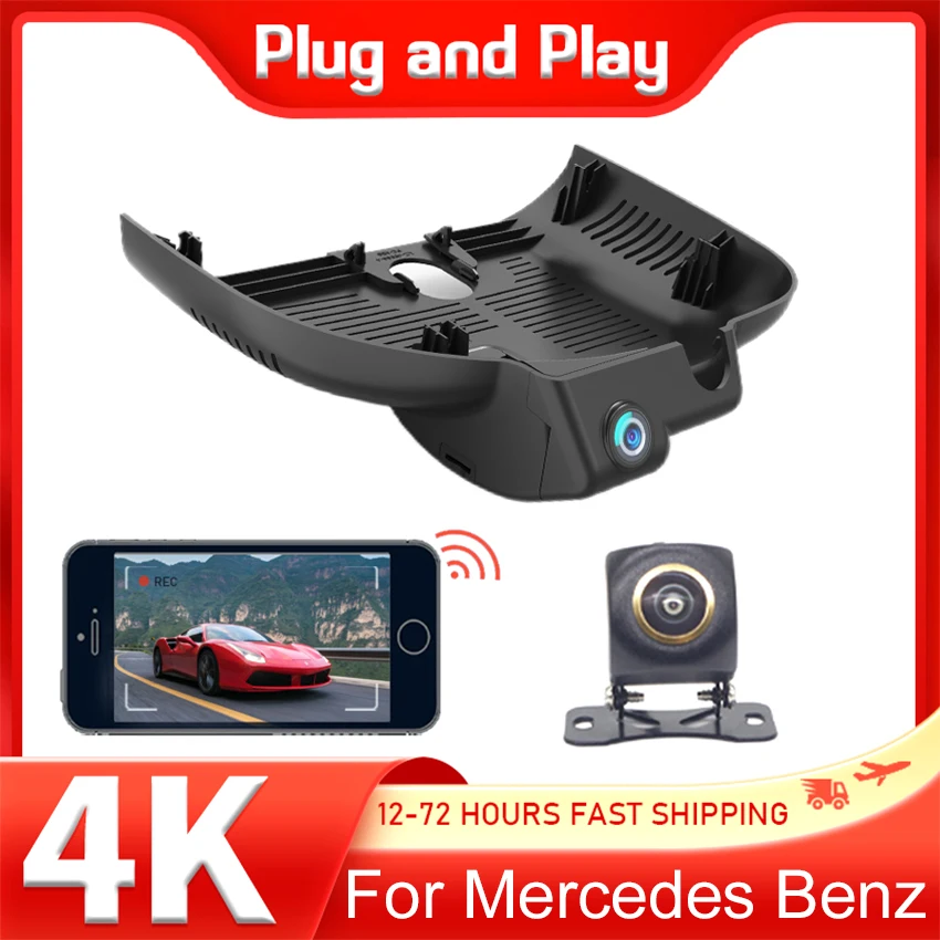 New 4K 2160P Dashcam Night Vision Car DVR For Mercedes-Benz EQA260 GLA200 GLA220 B Class B180 2024 2025 2026 Video Recorder