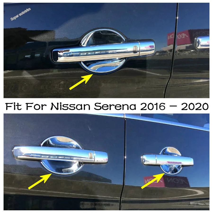 

Car Door Handle Bowl Frame Protector Decoration Cover Trim Auto ABS Chrome Accessories Exterior For Nissan Serena 2016 - 2020