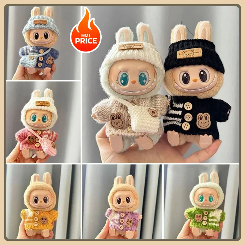 

HOT For 15-17cm Labubu Clothes outfit Labubu Sitting Party Bear Label Scarf Hat Bag Dolls Accessories Cute Decoration Blind box