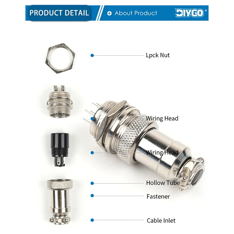 GX20 Nut Type  Male &Female Aviation Plug Socket Connector 2/3/4/5/6/7/8/9/10/12/14/15 PIN Cable Joint  Aviation Plug Connector