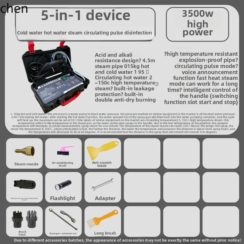 ZML condizionatore d'aria pulitore a vapore condizionatore d'aria lavatrice cappa macchina per la pulizia integrata multifunzionale