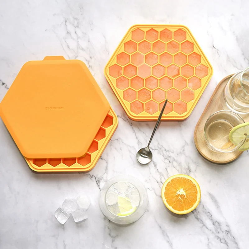 

1 PCS 37 Grid Bee Honeycomb Ice Square Tray Silicone Cake Chocolate Soap Icing Mold Ice Balls Trays For Freezer DIY T21C