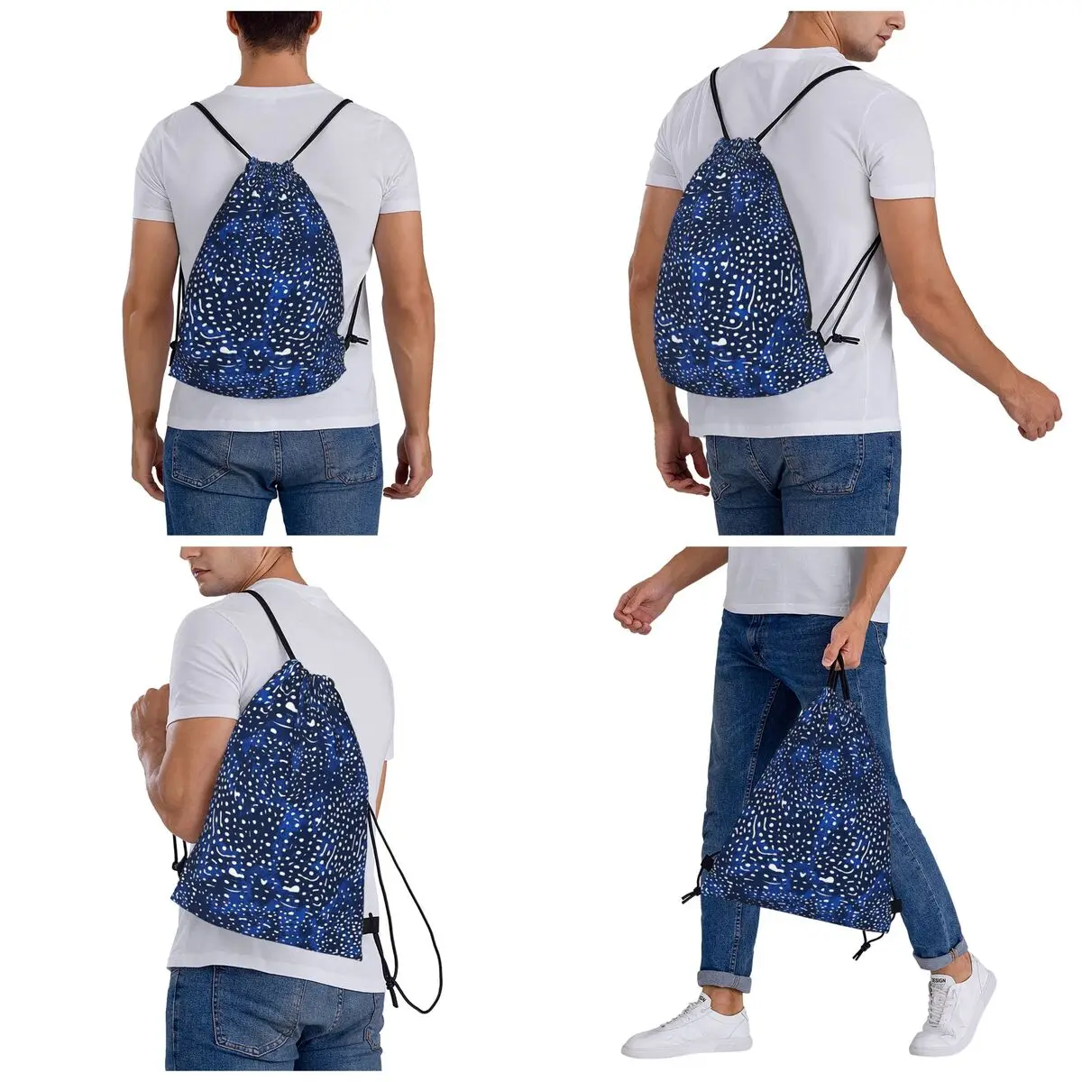 Whale Shark Skin Design Backpacks Fashion Drawstring Bags Shoes Bag Book Bags for Man Woman Students
