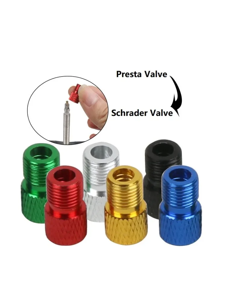 AliExpress 4PCS Aluminum Alloy Bike Valve Adapter Convert Presta To Schrader Valve Bicycle Pump Air Nozzle Tube Tools Bicycle Accessories