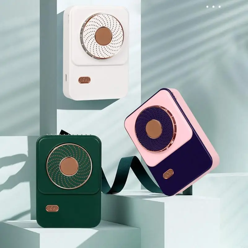 Mini fã pescoço, design fofo pequeno fã portátil pescoço para crianças elegantes meninos e meninas viagens ar livre