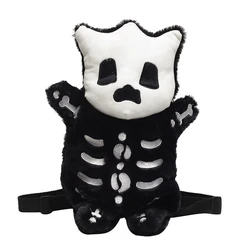 36CM High Appearance Level Explosive Black Little Devil Skeleton Cat Plush Backpack Dark Backpack Halloween Kids Gift Christmas